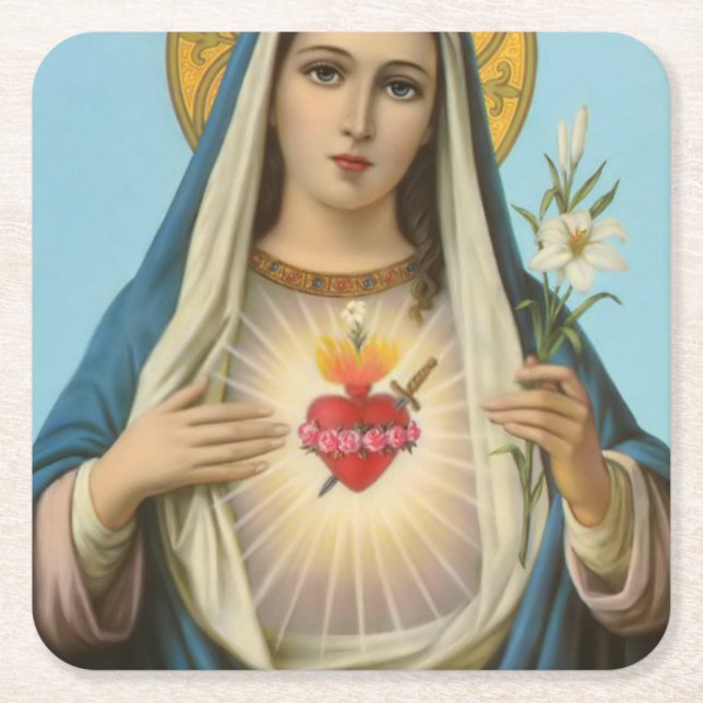 Unbeflecktes Herz von Mary Das religiöse Bild unse Rechteckiger Pappuntersetzer (Vorderseite)