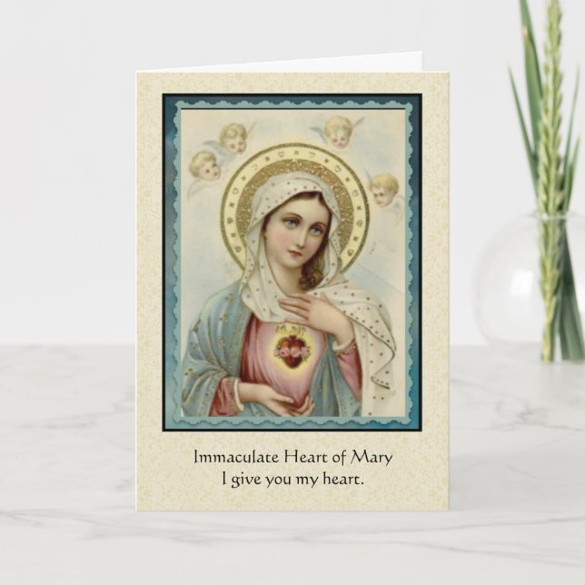 Unbeflecktes Herz von Mary Gesegnete Jungfrau Mary Karte (Vorderseite)