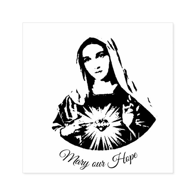 Unbeflecktes Herz von Mary, unsere Hoffnung Gummistempel (Prägung)