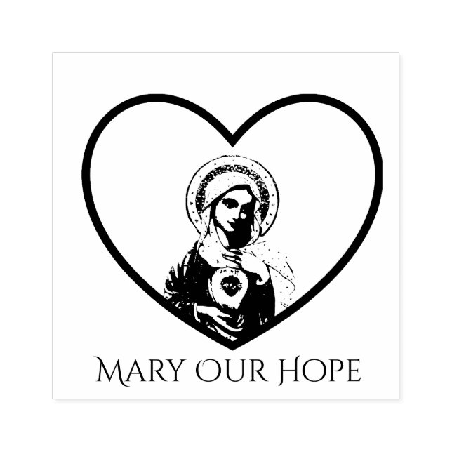 Unbeflecktes Herz von Mary, unsere Hoffnung Gummistempel (Prägung)