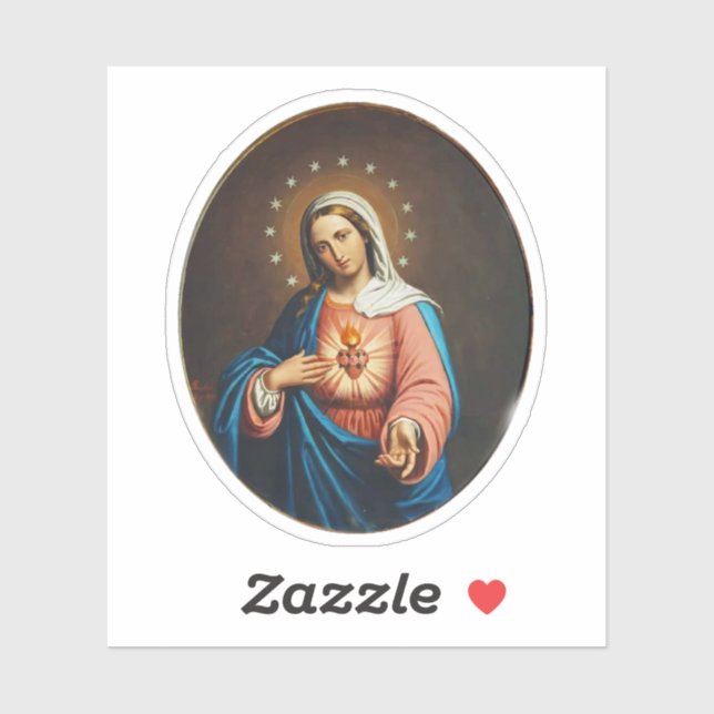 Unbeflecktes Herz von Mary Vinyl Aufkleber (Blatt)
