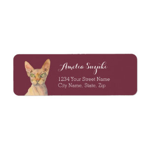Unbehaarte Sphynx Katzen-Aquarell-Illustration