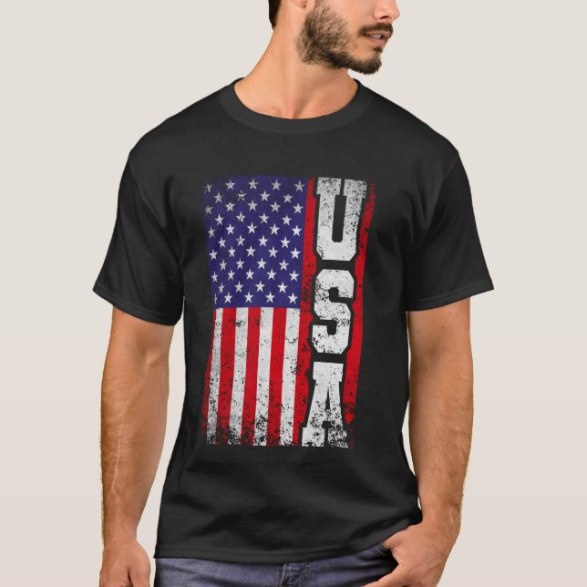 Unbehagliche amerikanische Flagge US 4. Juli Unite T-Shirt (Vorderseite)