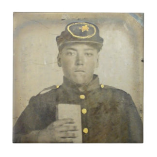 Unbekannte Confederat Soldat-Keramik-Fliese Fliese