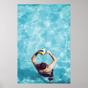 Unbekannte Person spielt Beachvolleyball Poster