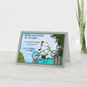 "UNBEKANNTER RADFAHRER HALLOWEENS HUMOR/THE " KARTE