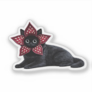 Unbekanntes Monster Schwarze Katze   Dark Fantasy  Aufkleber