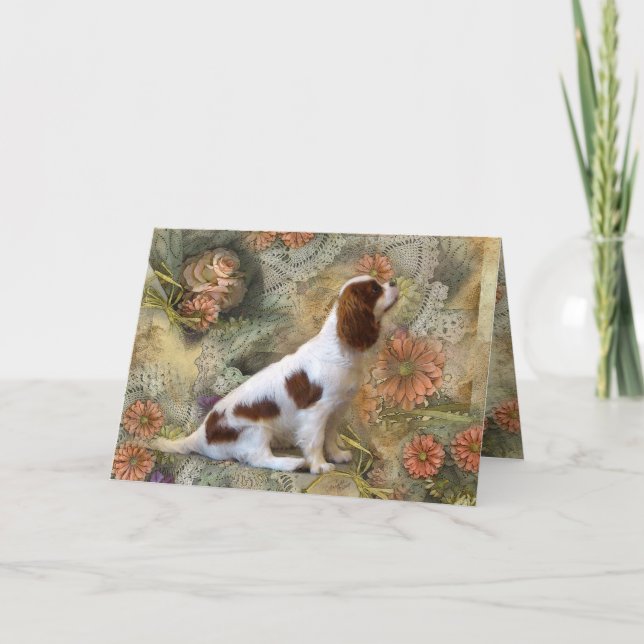 Unbekümmerte Königcharles Spaniel-Karte Dankeskarte (Vorderseite)