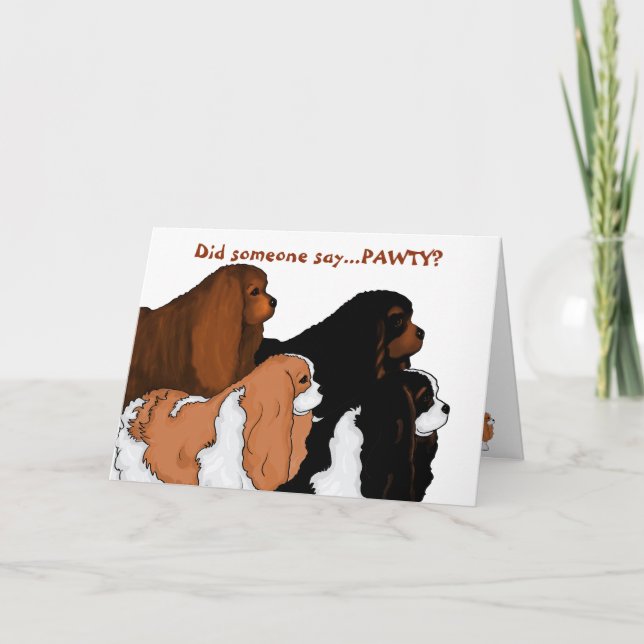 Unbekümmerte Königcharles Spaniel-Kunst Karte (Vorderseite)
