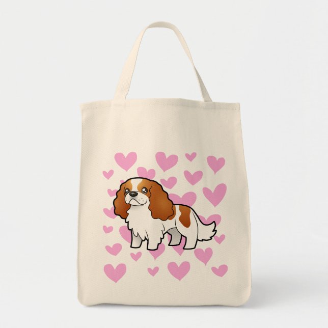 Unbekümmerte Königcharles Spaniel-Liebe Tragetasche (Vorne)