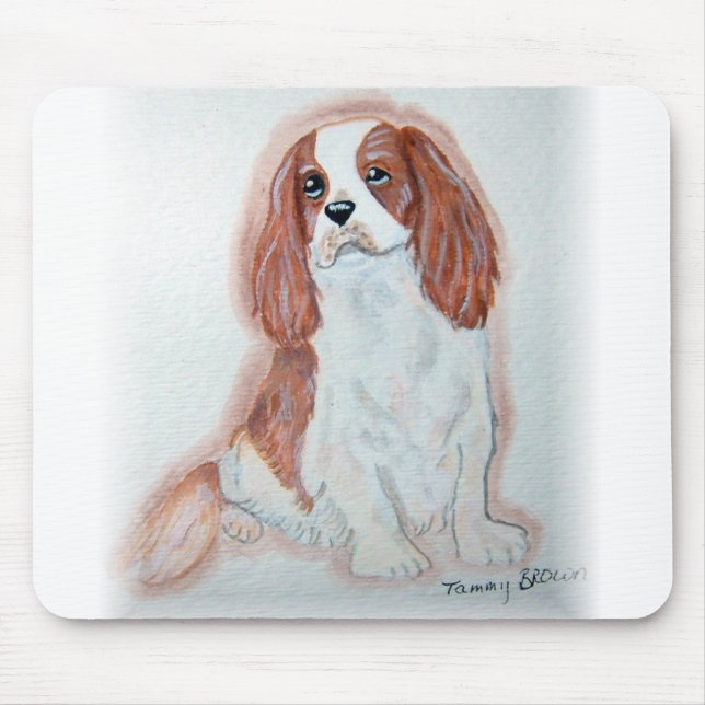 Unbekümmerte Königcharles Spaniel-Mausunterlage Mousepad (Vorne)