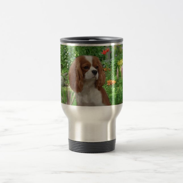 Unbekümmerte Königcharles Spaniel-Reise-Tasse Reisebecher (Mittel)