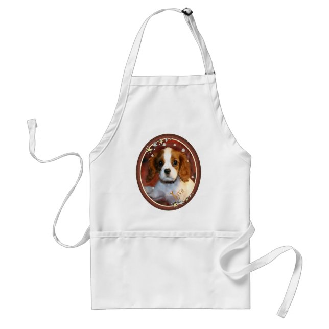 Unbekümmerte Königcharles Spanielgeschenke u. Schürze (Vorne)