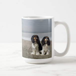 Unbekümmerte Tasse König-Charles Spaniels On Bea
