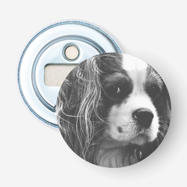 Unbekümmerter Königcharles Spaniel Flaschenöffner (Vorderseite)