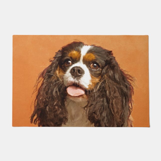 Unbekümmerter Königcharles Spaniel Fußmatte (Vorderseite)