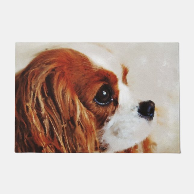 Unbekümmerter Königcharles Spaniel Fußmatte (Vorderseite)