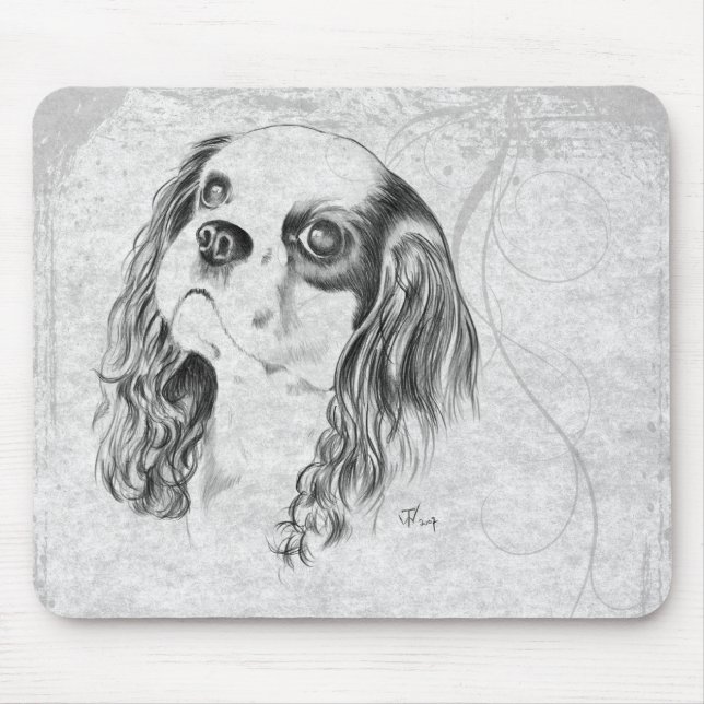 Unbekümmerter Königcharles Spaniel Mousepad (Vorne)