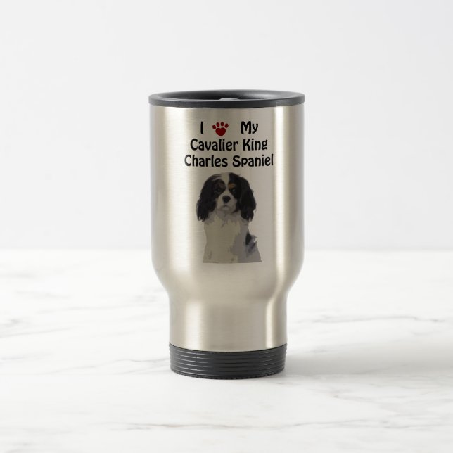 Unbekümmerter Königcharles Spaniel Reisebecher (Mittel)