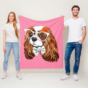 Unbekümmertes Königcharles Spaniel-Porträt Fleecedecke