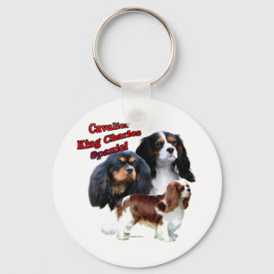 Unbekümmertes Königcharles Spaniel-Trio 2 - Schlüsselanhänger