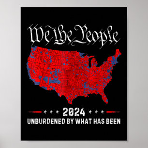 Unbelastet durch das, was 2024 lustige Amerika USA Poster