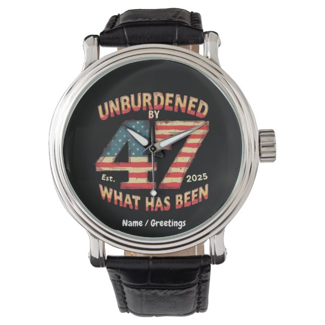 Unbelastet durch das, was seit Ende 2025 lustige T Armbanduhr (Vorderseite)