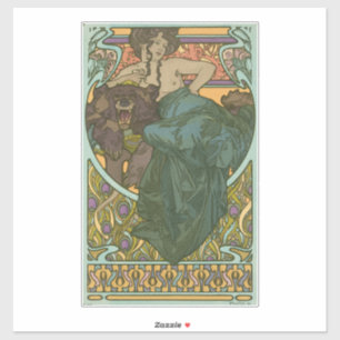 Unbenannt nach Alphonse Mucha (1902) Aufkleber