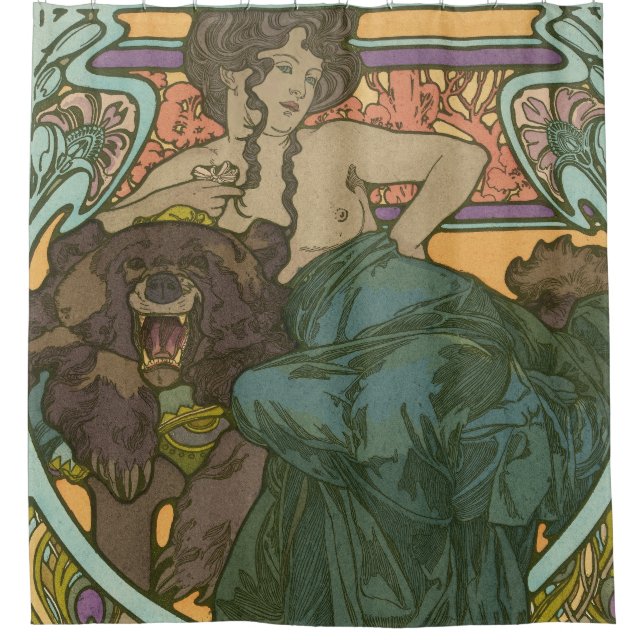 Unbenannt nach Alphonse Mucha (1902) Duschvorhang (Vorderseite)