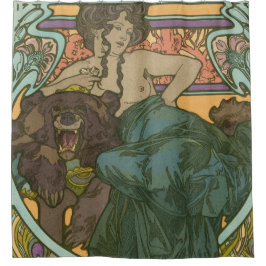 Unbenannt nach Alphonse Mucha (1902) Duschvorhang