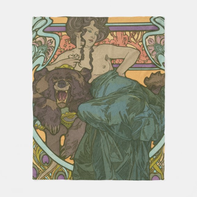 Unbenannt nach Alphonse Mucha (1902) Fleecedecke (Vorderseite)