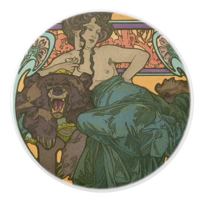Unbenannt nach Alphonse Mucha (1902) Keramikknauf (Vorderseite)