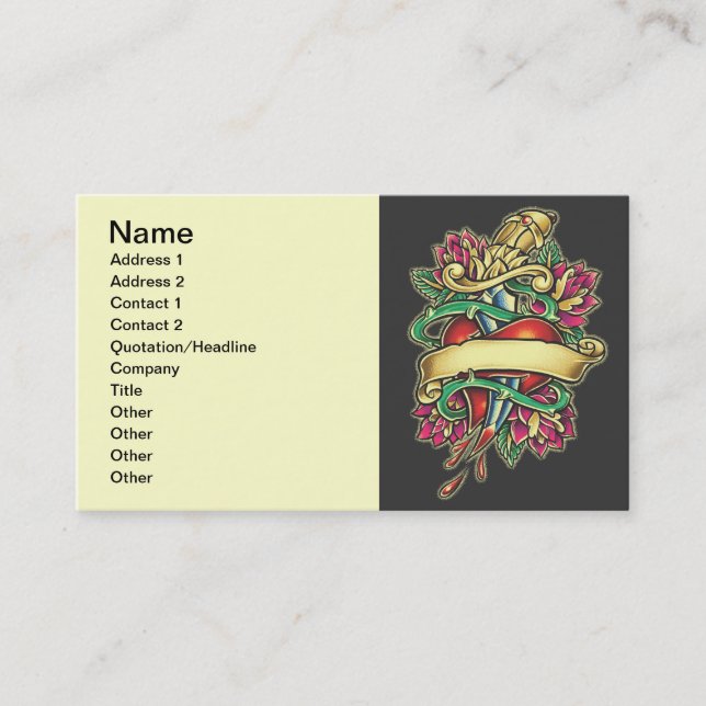 Unbenannt, Name, Anschrift 1, Anschrift 2, Kontakt Visitenkarte (Vorderseite)