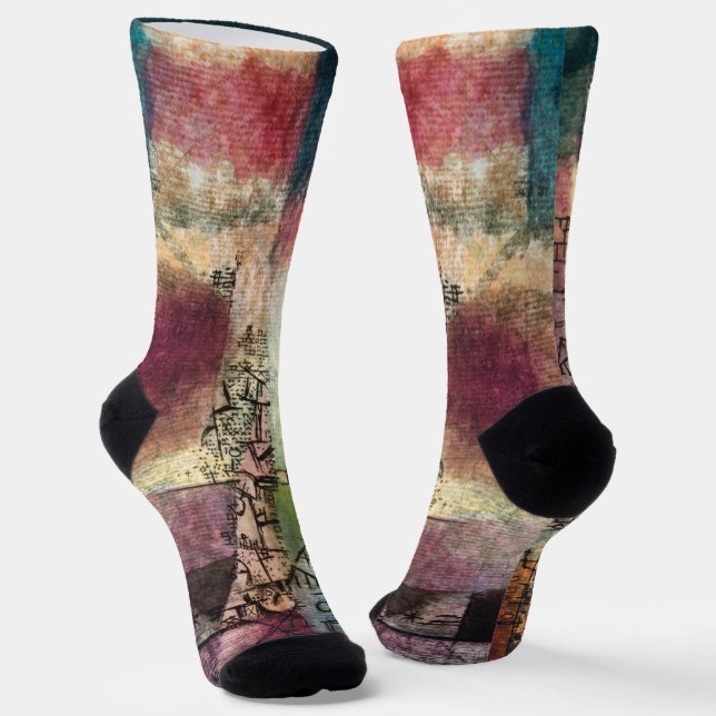 Unbenannt unter dem Titel 2 von Paul Klee, Abstrak Socken (Gewinkelt)