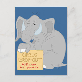Unbeschäftigte Circus Elephant Postkarte