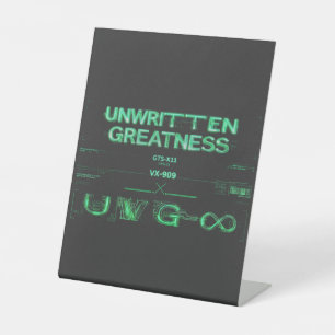 "Unbeschriebene Größe" Cyberpunk-Tischschild Sockelschild