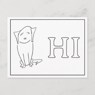 Unbeschwerte Hunde-Cartoon sagt Hallo Postkarte