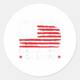 Unbesiegte Weltkriegsmeister 4. Juli Amerikaner F Runder Aufkleber
