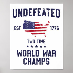 Unbesiegter Zweimalweltmeister T Shirt 4th O Poster