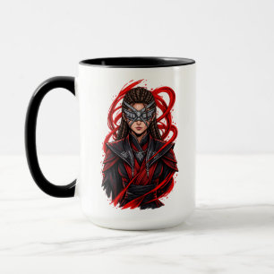 Unbeugsame Cyber-Samurai-Frau Tasse