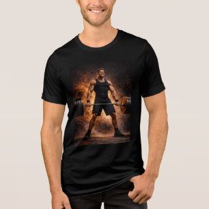 Unbeugsame Stärke – Schweres Kreuzheben Power-Shir Tri-Blend Shirt