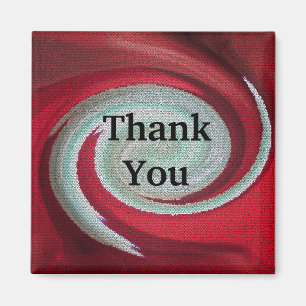 Unbezahlbar Vielen Dank Token Bright Red Swirl Magnet