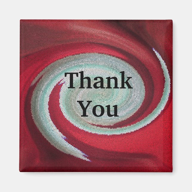 Unbezahlbar Vielen Dank Token Bright Red Swirl Magnet (Vorne)