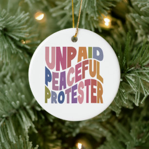 Unbezahlter friedlicher Demonstrant, Retro-Soziale Keramik Ornament