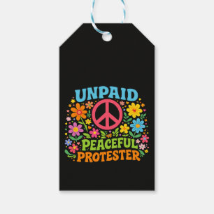 Unbezahlter friedlicher Protestierender Retro-Frie Geschenkanhänger