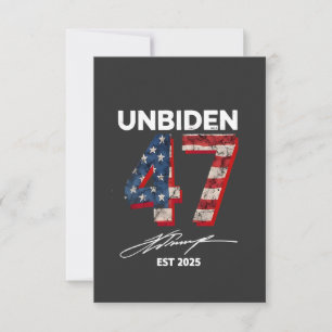 Unbiden 47 Trump Est. Juli 2025 Dankeskarte