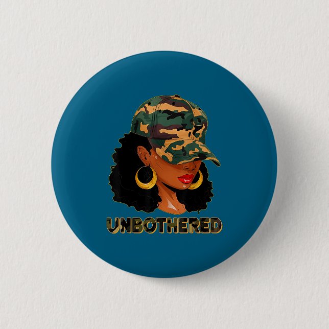 Unbothered Black Woman Melanin African Black Histo Button (Vorderseite)