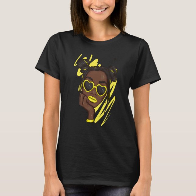 Unbothered By Negative Soul Melanin Afro American  T-Shirt (Vorderseite)