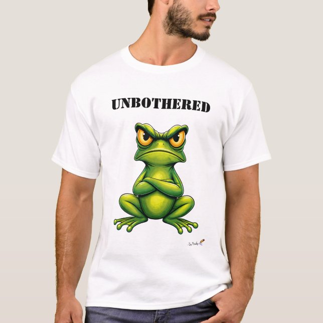 Unbothered Funny Grumpy Frog T-Shirt (Devant)