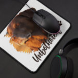 Unbothered Golden Hour Dog – Premium Minimalist  Mousepad<br><div class="desc">Capture the ultimate vibe of peace and serenity with our 'Unbothered' Dog T-shirt design. Featuring a soulful Labrador/Retriever soaking up the golden hour sun with eyes closed, this design perfectly embodies the feeling of switching off from the world. Written in a trendy, handcrafted script, the word 'Unbothered' adds a modern,...</div>